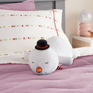 NEW Holiday Snowman Weighted Plush Kids’ Throw Pillow White Pillowfort